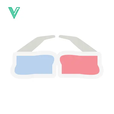Simple illustration of red and blue 3D glasses