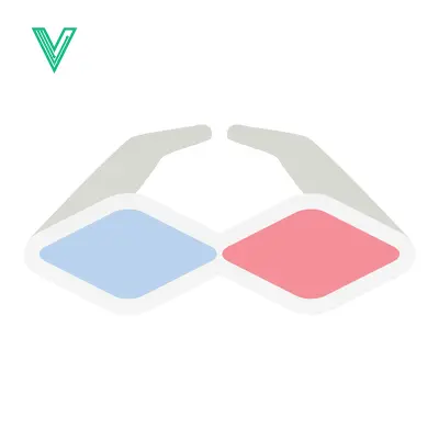 Abstract 3D Geometric Shapes with Blue and Red Diamonds