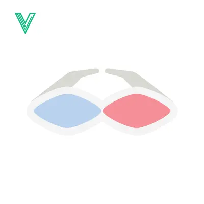 Aset premium populer: 3D Glasses Icon Vector Illustration
