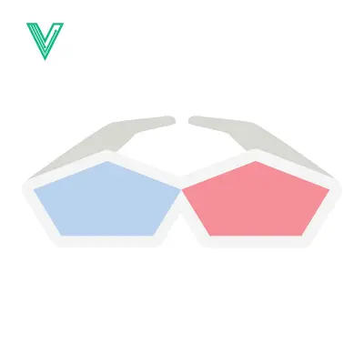 Anaglyph 3D Glasses Icon Vector Illustration