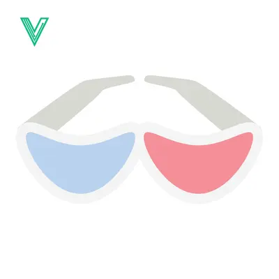 Anaglyph 3D Glasses Icon for Entertainment and Media