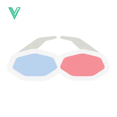 3D Glasses Icon Minimalist Design