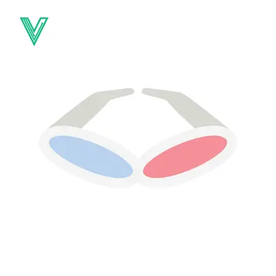 Aset premium populer: 3D Glasses Icon Vector Illustration