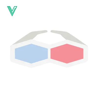 3D Glasses Icon Minimalist Design Vector Illustration