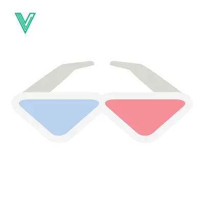 3D Glasses Icon for Entertainment and Technology
