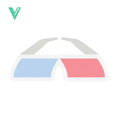 3D Glasses Icon Vector Illustration Red Blue Lenses