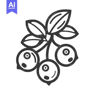 A Branch of Blueberries with Three Berries and Leaves
