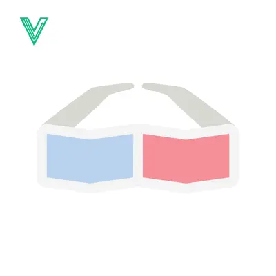 Retro 3D Glasses Icon with Red and Blue Lenses