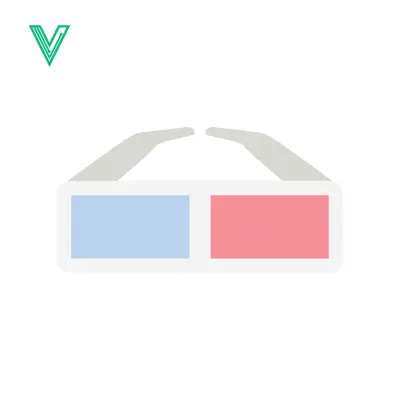 3D Glasses Icon with Red and Blue Lenses