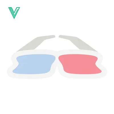 Red Blue 3D Glasses Icon Simple Vector Illustration