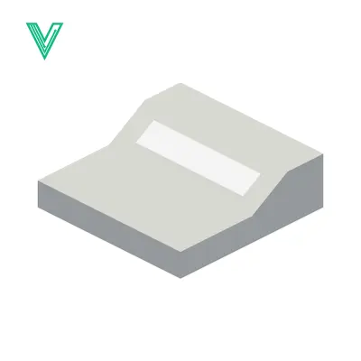 Isometric 3D Rendering of a Simple Gray Ramp with a White Stripe