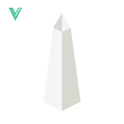 Minimalist White Obelisk Monument in Isometric View