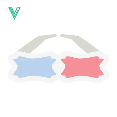 Red Blue 3D Glasses Icon Simple Vector Illustration