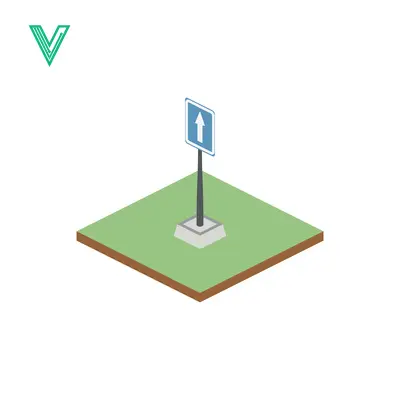 Isometric Traffic Sign Showing Direction of Travel