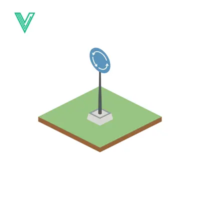 Aset premium populer: Isometric 3D Rendering of a Circular Signpost on a Green Square