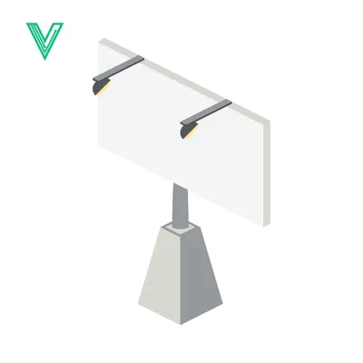 Blank Billboard Structure on Concrete Base Isometric View