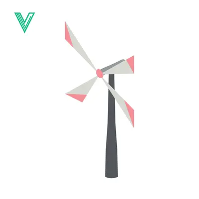 Modern Wind Turbine Generating Clean Renewable Energy
