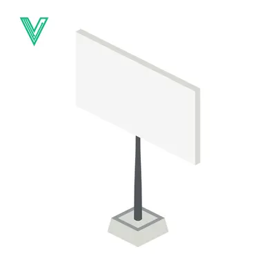 Blank White Billboard Sign on a Pole with Base