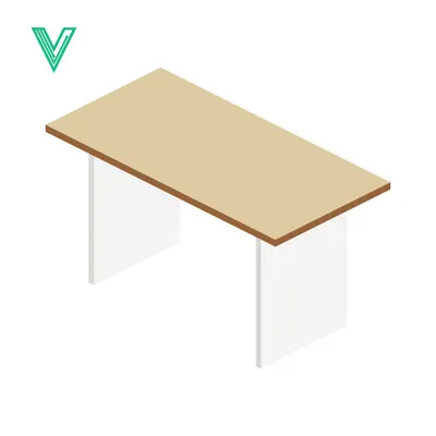Aset premium populer: Minimalist Isometric Table Design for Modern Interiors