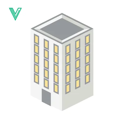 Isometric Building Illustration with Glowing Windows