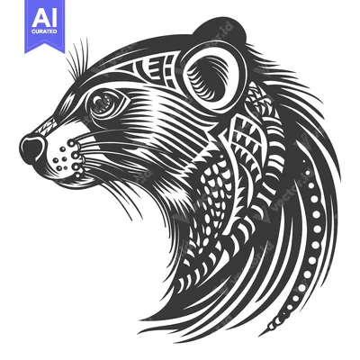 Popular premium asset: Abstract Black and White Animal Portrait with Detailed Fur and Feather
