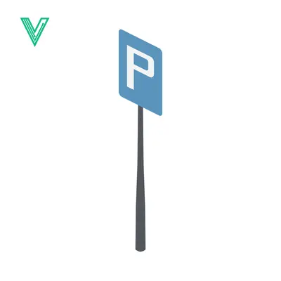 Aset premium populer: Isometric parking sign with letter P on blue background