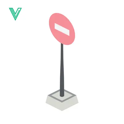 Isometric prohibition sign on a pole with a base