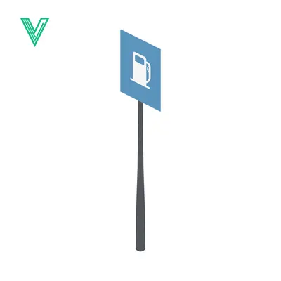 Gas Station Sign Icon Isometric View
