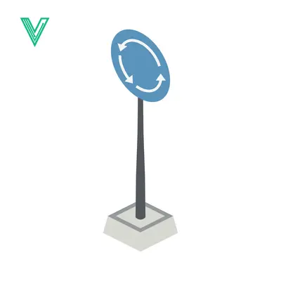 Roundabout Traffic Sign with Arrows