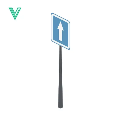 One Way Street Sign with Up Arrow