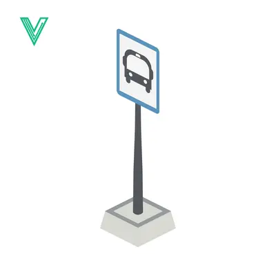 Aset premium populer: Isometric Bus Stop Sign Icon