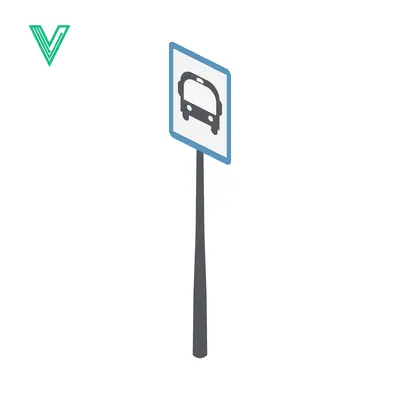 Bus Stop Sign Icon Isometric View