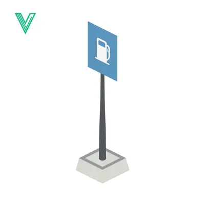 Gas Station Sign Icon Isometric View