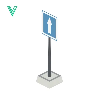 Isometric traffic sign indicating straight direction