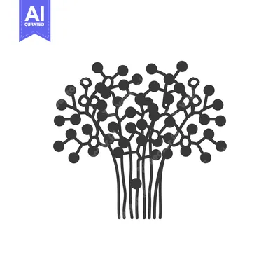 Popular premium asset: Abstract Black and White Branching Plant Illustration