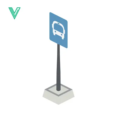 Isometric Bus Stop Sign Icon Vector Illustration
