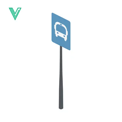 Bus Stop Sign Icon Isolated on White Background