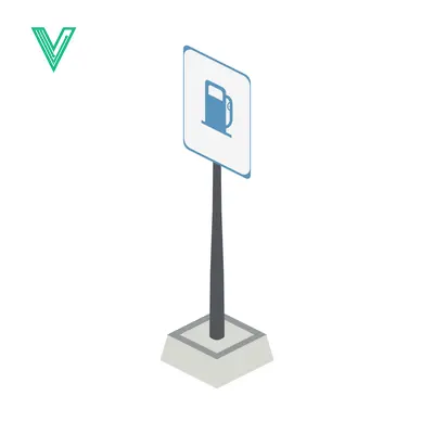 Gas Station Signage Icon Isometric View