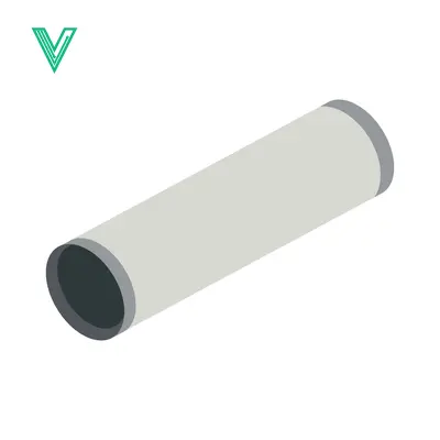 Aset desain premium: Simple Isometric Illustration of a Gray Pipe Section