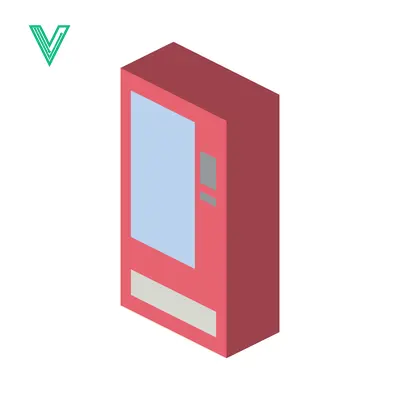 Isometric Red Vending Machine Illustration