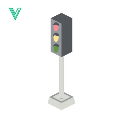 Isometric Traffic Light on Pole with Base