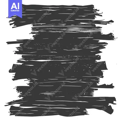 Abstract Black and White Brushstrokes with Rough Edges