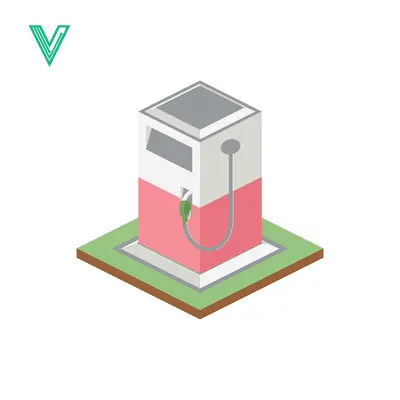 Isometric Gas Pump Station Icon on White Background