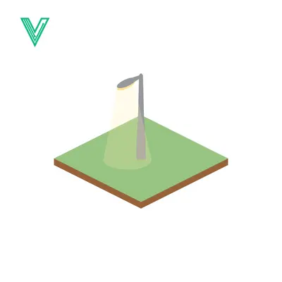 Isometric Street Lamp Illuminating Green Grass Square