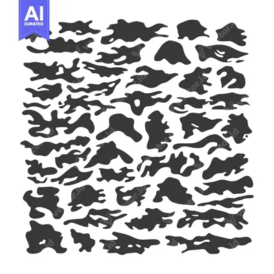 Abstract Black and White Camouflage Pattern