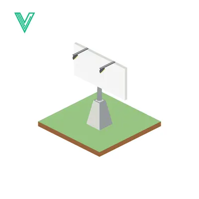 Isometric Billboard Advertising Space on Green Ground