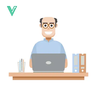Bald Man Working on Laptop at Desk