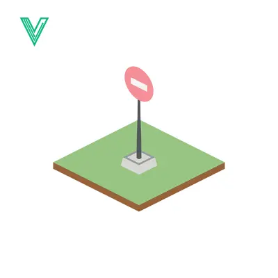 Aset premium populer: Isometric prohibition sign on a green square land plot