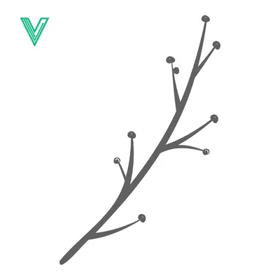 Minimalist Botanical Branch with Buds Illustration