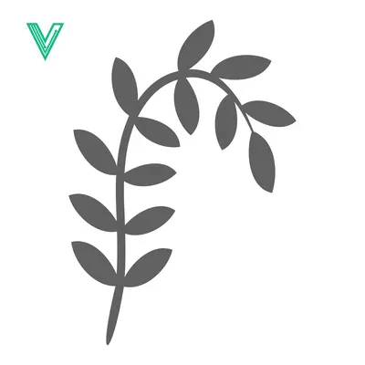 Popular premium asset: Minimalist Botanical Illustration of a Curved Branch with Leaves